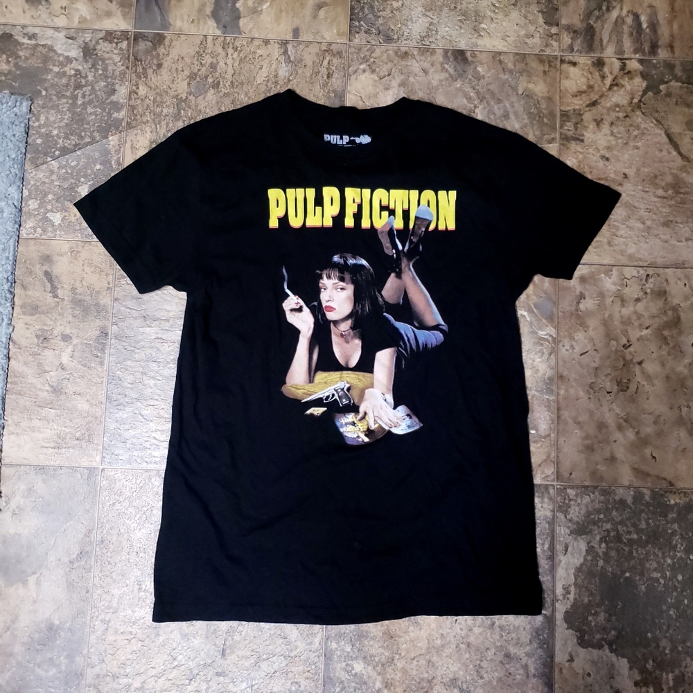 Pulp Fiction Mia Uma Thurman Graphic Black T Shirt Size M